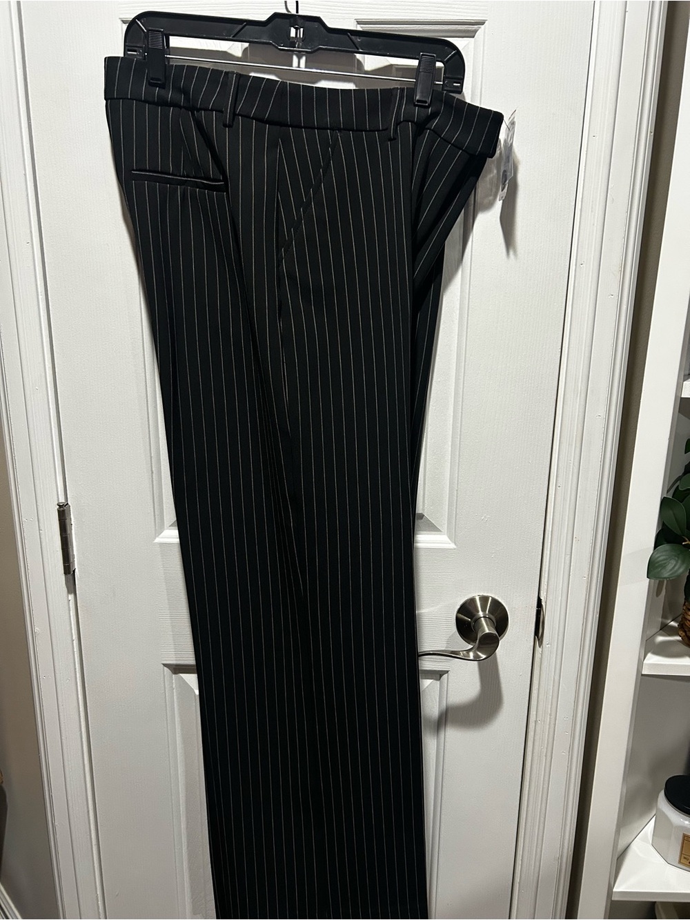 Express Black Pinstripe Trousers